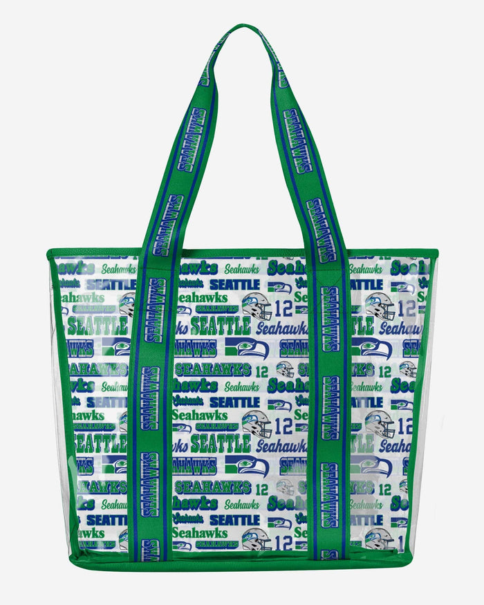 Seattle Seahawks Repeat Retro Print Clear Tote Bag FOCO - FOCO.com