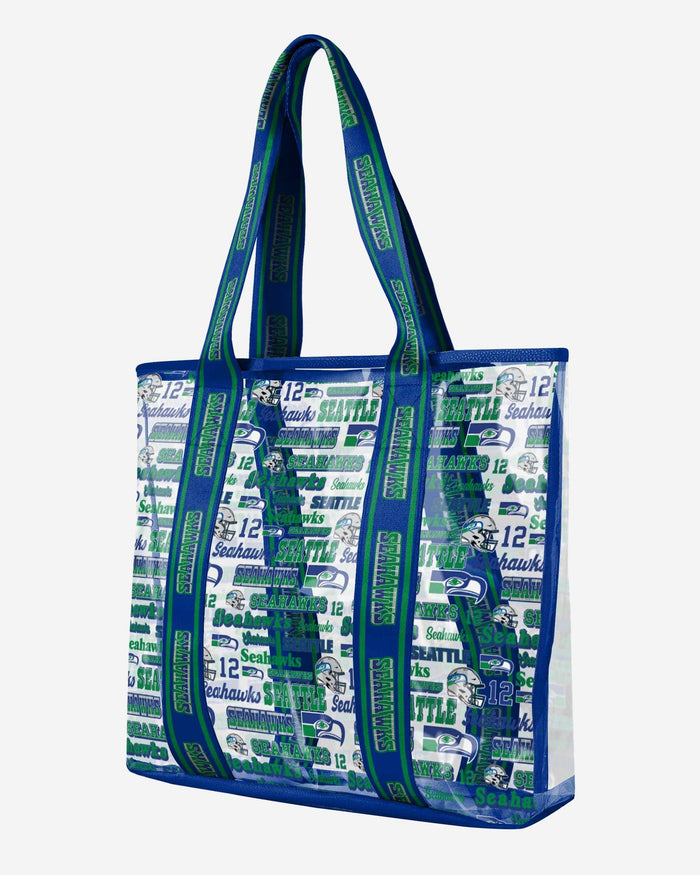 Seattle Seahawks Repeat Retro Print Clear Tote Bag FOCO - FOCO.com