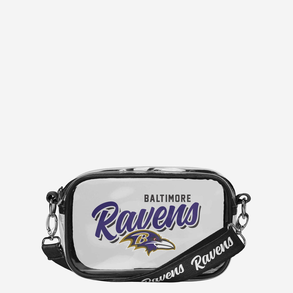 Baltimore Ravens Monty Script Clear Crossbody Bag FOCO - FOCO.com