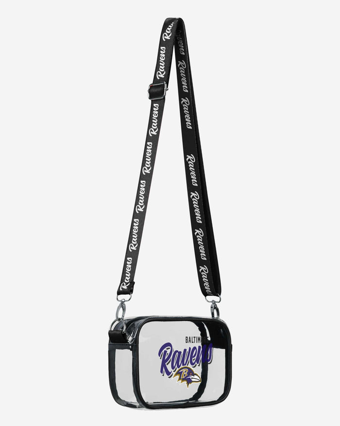 Baltimore Ravens Monty Script Clear Crossbody Bag FOCO - FOCO.com