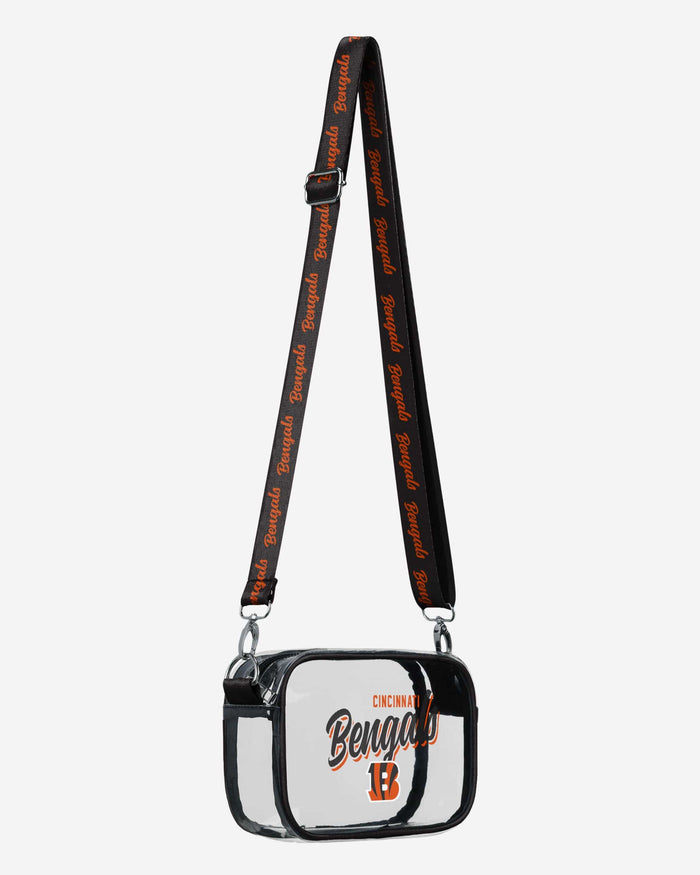 Cincinnati Bengals Monty Script Clear Crossbody Bag FOCO - FOCO.com