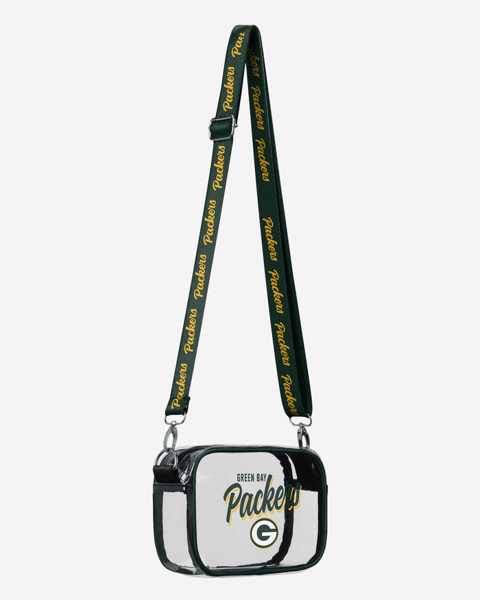 Green Bay Packers Monty Script Clear Crossbody Bag FOCO - FOCO.com