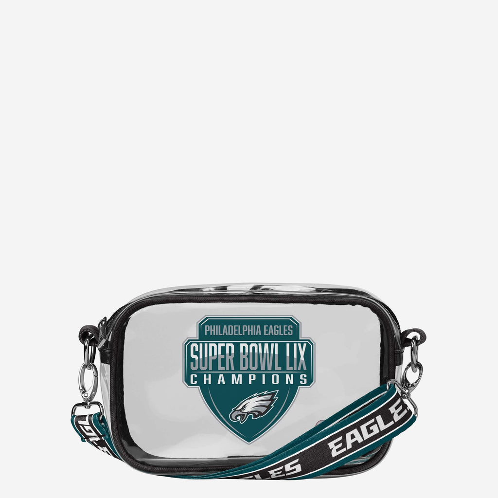 Philadelphia Eagles Super Bowl LIX Champions Clear Team Stripe Clear Crossbody Bag FOCO - FOCO.com