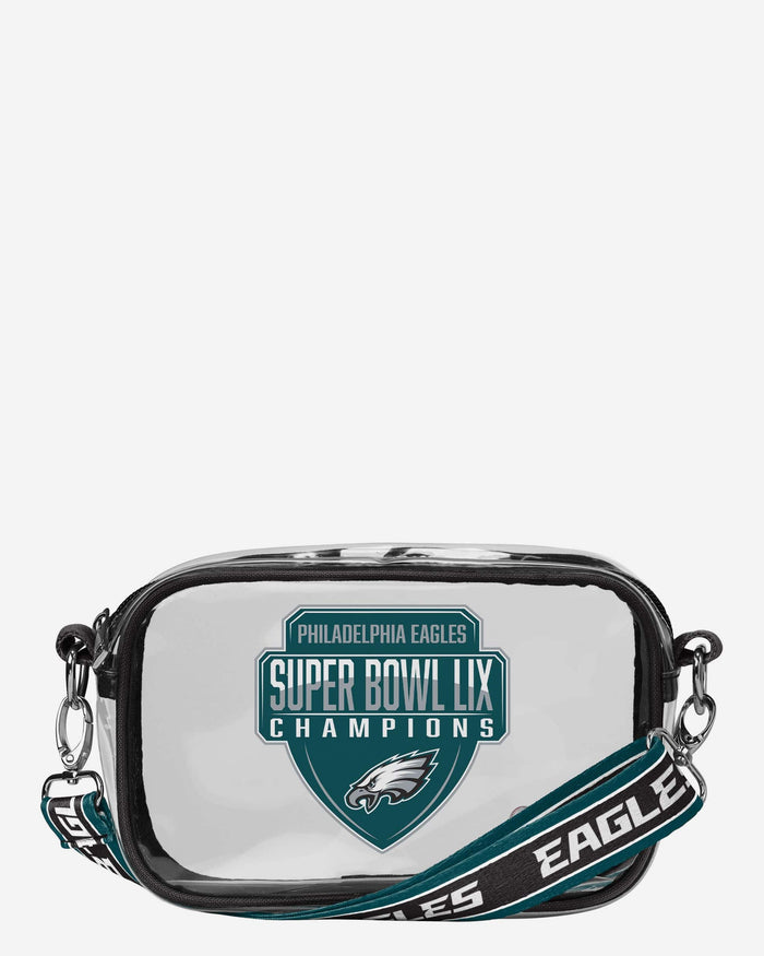 Philadelphia Eagles Super Bowl LIX Champions Clear Team Stripe Clear Crossbody Bag FOCO - FOCO.com