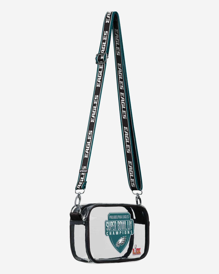 Philadelphia Eagles Super Bowl LIX Champions Clear Team Stripe Clear Crossbody Bag FOCO - FOCO.com