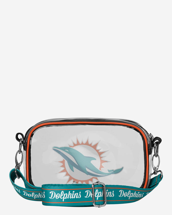 Miami Dolphins Team Stripe Clear Crossbody Bag FOCO - FOCO.com