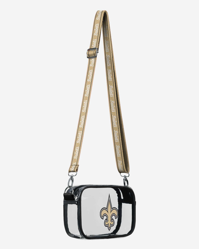 New Orleans Saints Team Stripe Clear Crossbody Bag FOCO - FOCO.com