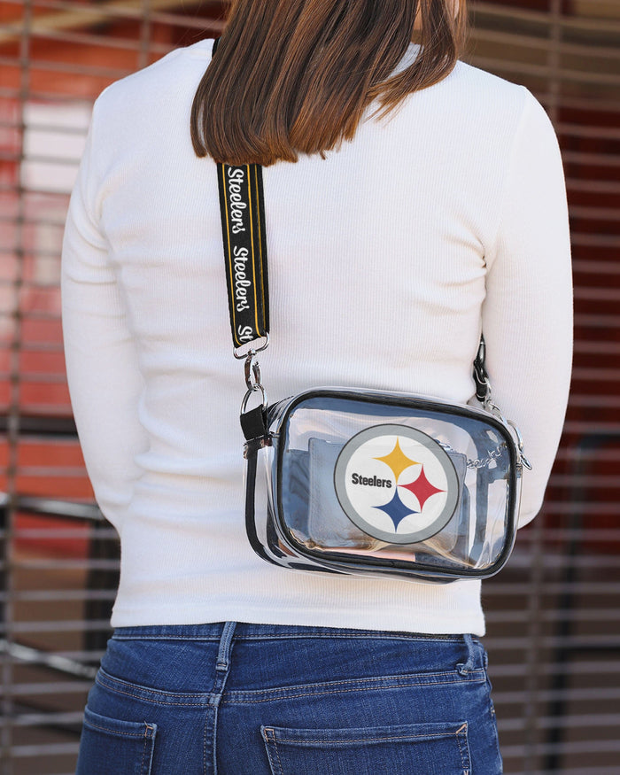 Pittsburgh Steelers Team Stripe Clear Crossbody Bag FOCO - FOCO.com