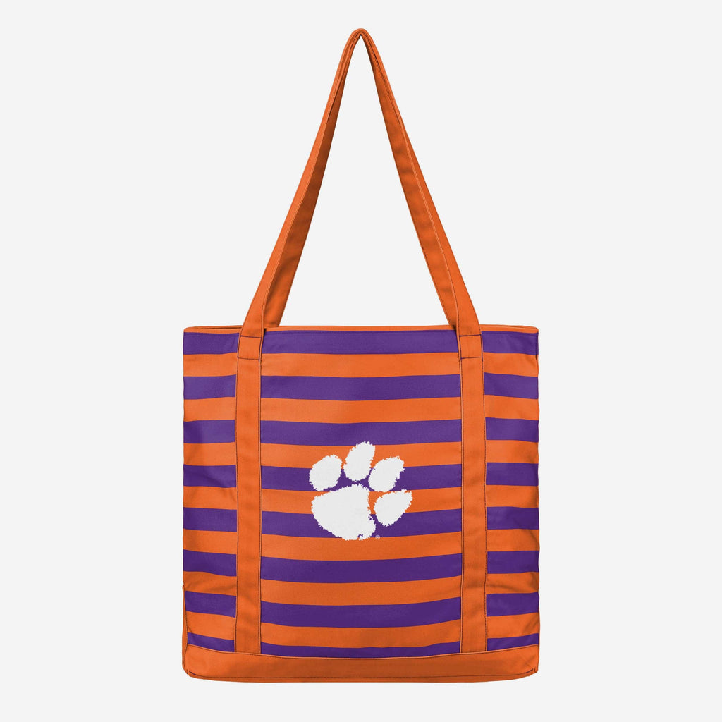 Clemson Tigers Team Stripe Canvas Tote Bag FOCO - FOCO.com