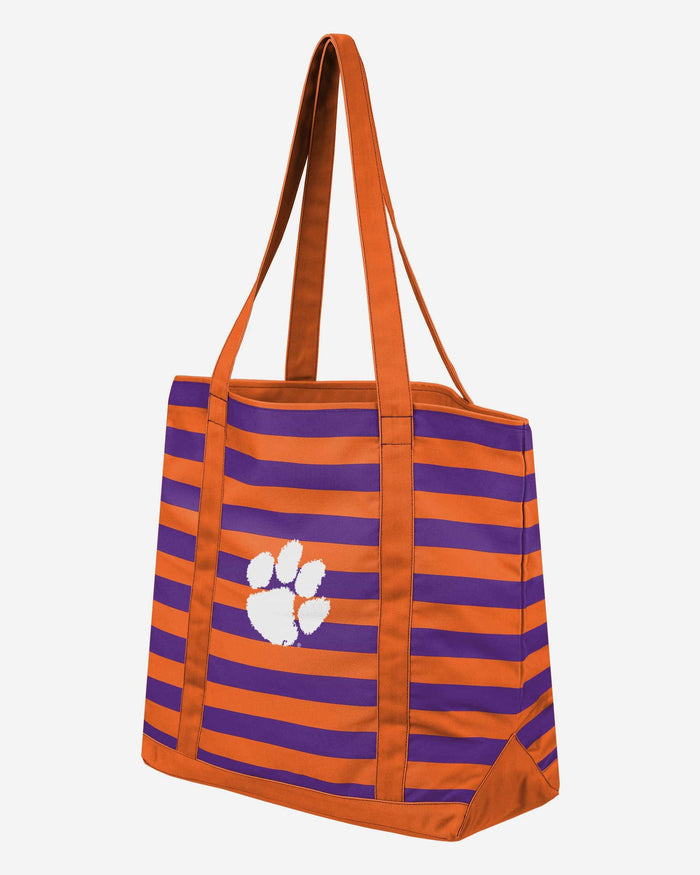 Clemson Tigers Team Stripe Canvas Tote Bag FOCO - FOCO.com