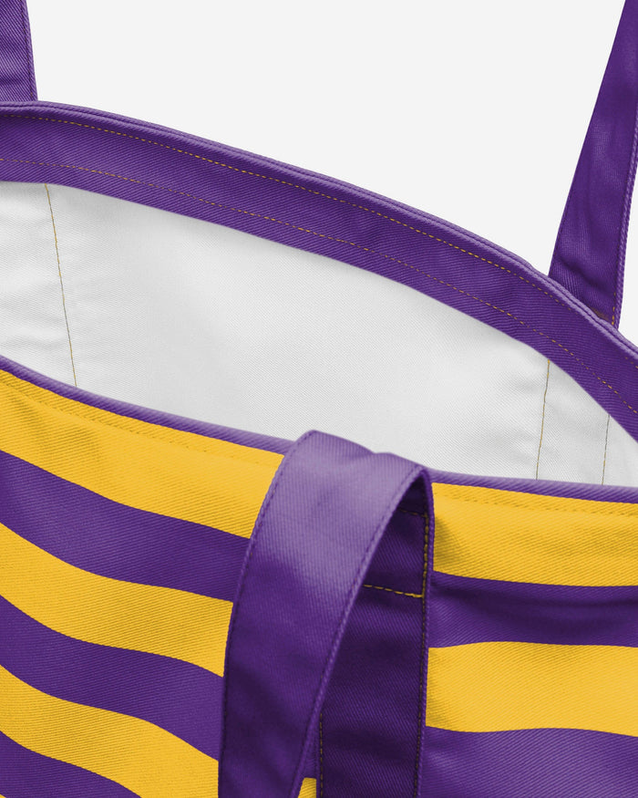 LSU Tigers Team Stripe Canvas Tote Bag FOCO - FOCO.com