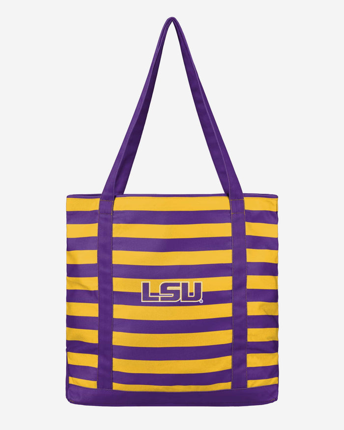 LSU Tigers Team Stripe Canvas Tote Bag FOCO - FOCO.com