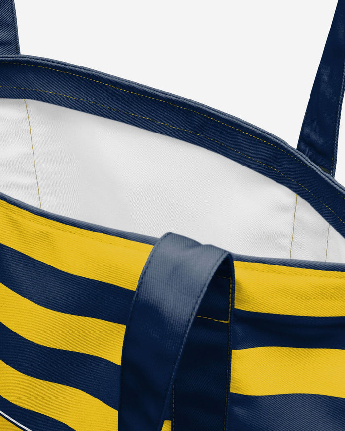 Michigan Wolverines Team Stripe Canvas Tote Bag FOCO - FOCO.com