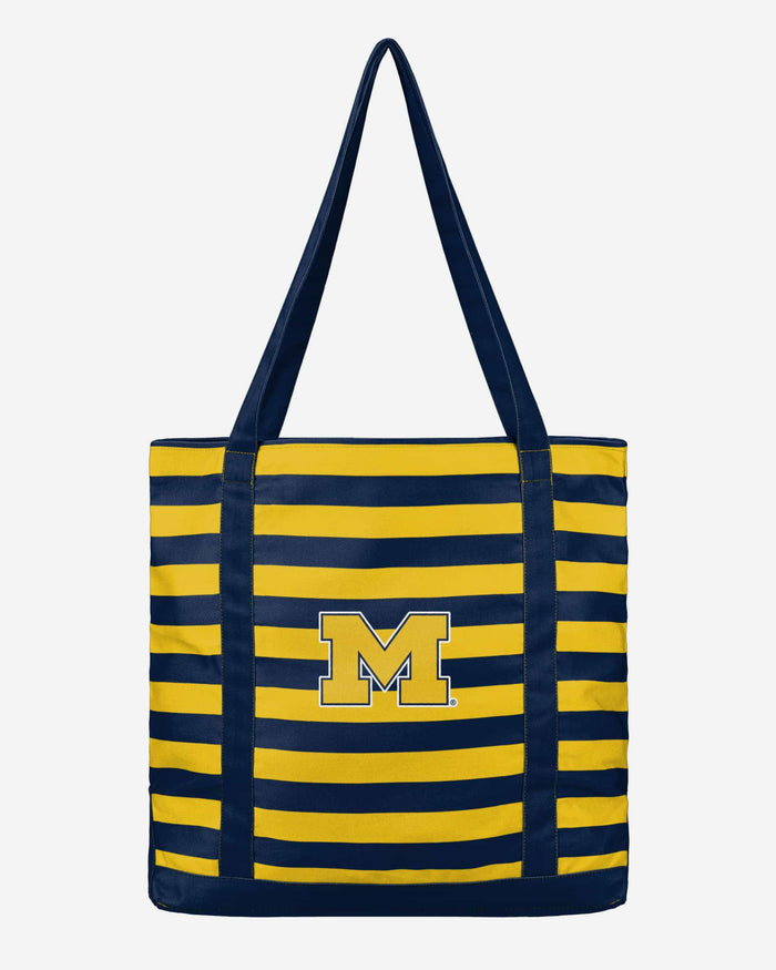 Michigan Wolverines Team Stripe Canvas Tote Bag FOCO - FOCO.com