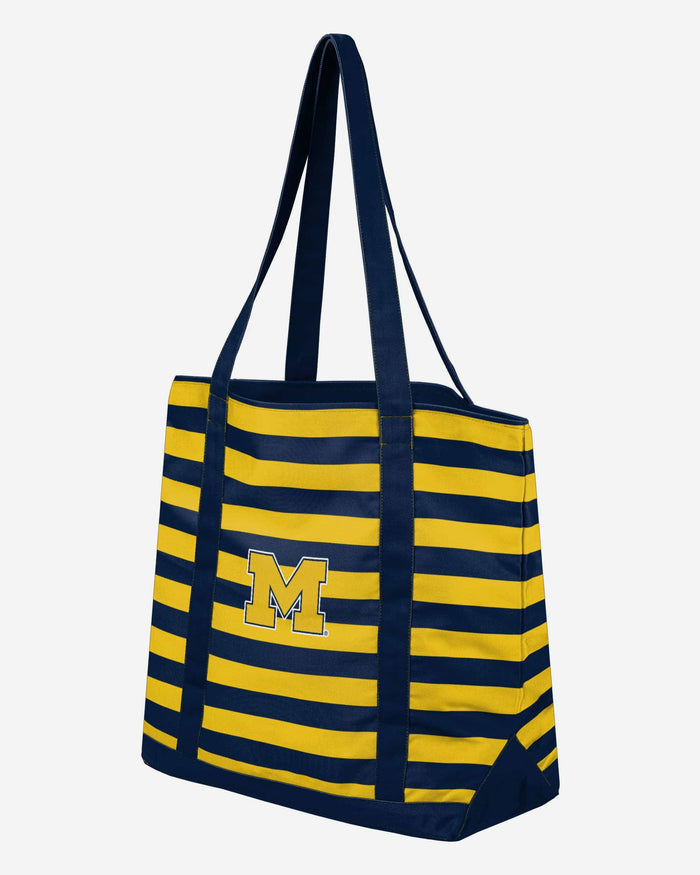 Michigan Wolverines Team Stripe Canvas Tote Bag FOCO - FOCO.com