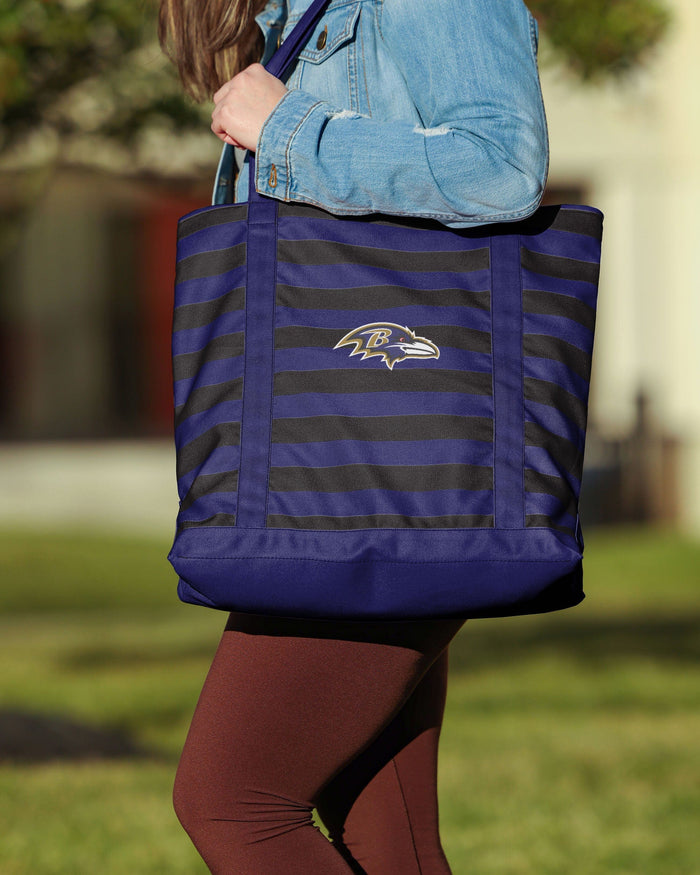 Baltimore Ravens Team Stripe Canvas Tote Bag FOCO - FOCO.com