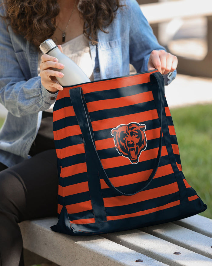 Chicago Bears Team Stripe Canvas Tote Bag FOCO - FOCO.com