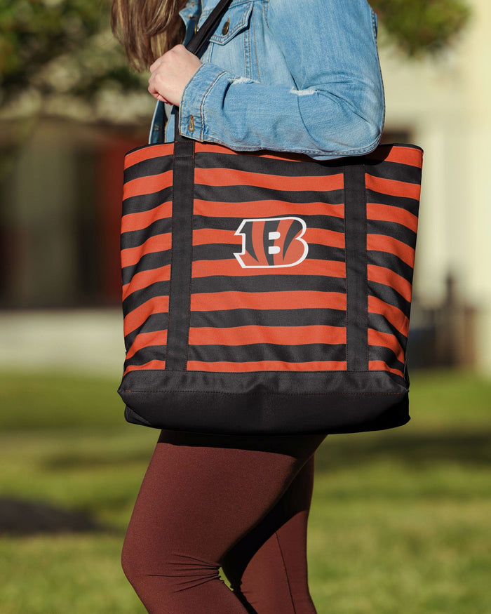 Cincinnati Bengals Team Stripe Canvas Tote Bag FOCO - FOCO.com