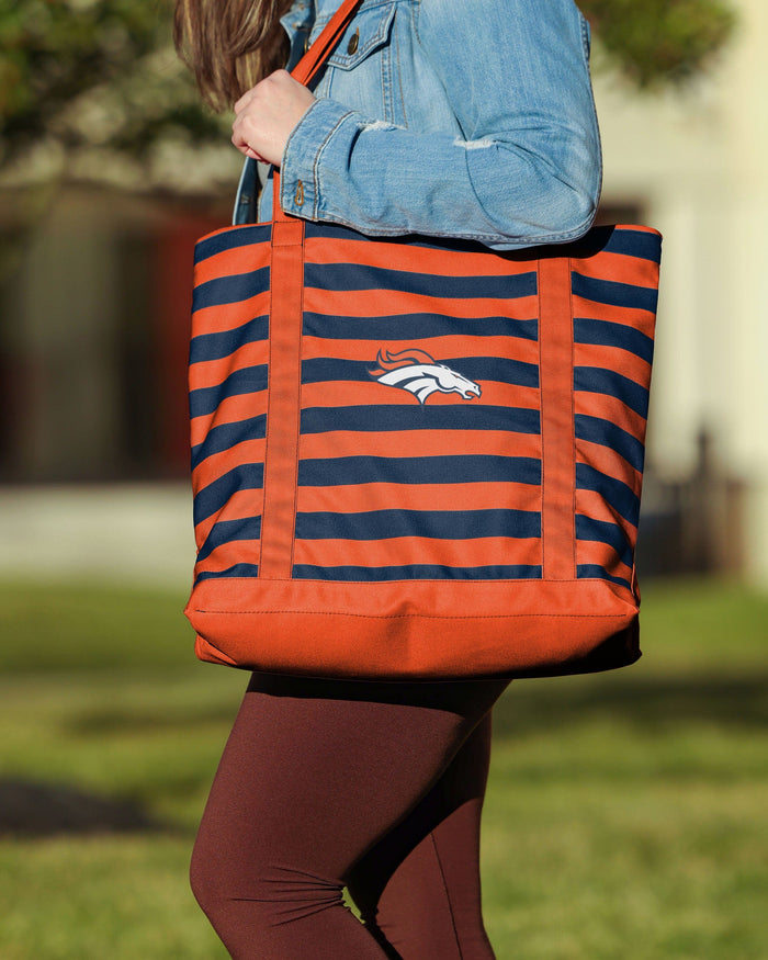 Denver Broncos Team Stripe Canvas Tote Bag FOCO - FOCO.com