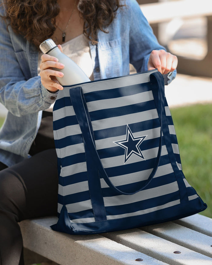 Dallas Cowboys Team Stripe Canvas Tote Bag FOCO - FOCO.com