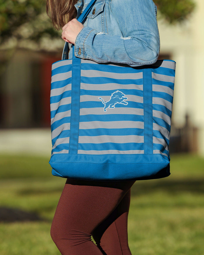 Detroit Lions Team Stripe Canvas Tote Bag FOCO - FOCO.com