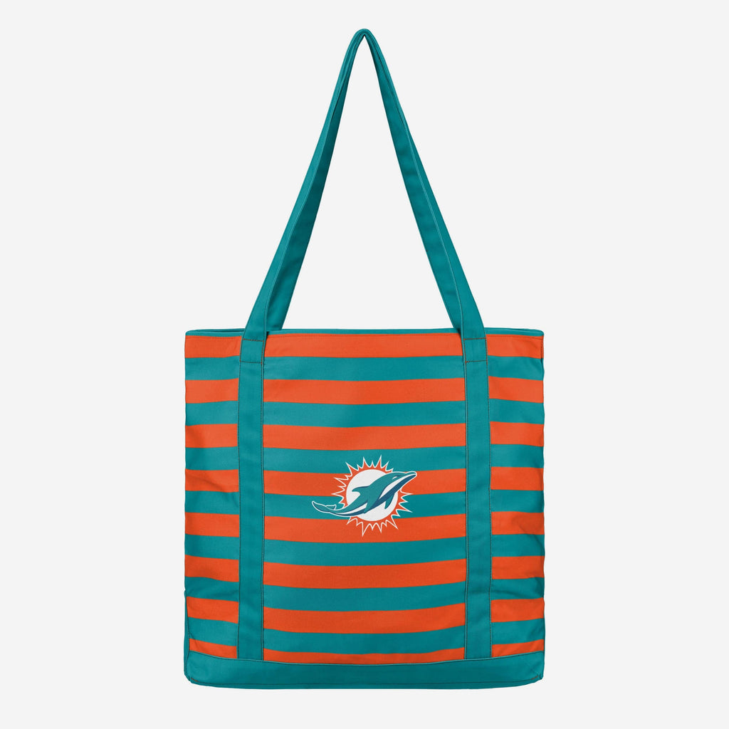 Miami Dolphins Team Stripe Canvas Tote Bag FOCO - FOCO.com