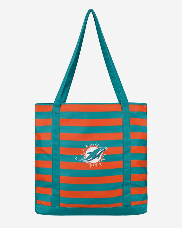 Miami Dolphins Team Stripe Canvas Tote Bag FOCO - FOCO.com