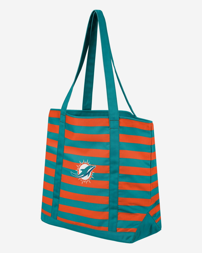 Miami Dolphins Team Stripe Canvas Tote Bag FOCO - FOCO.com