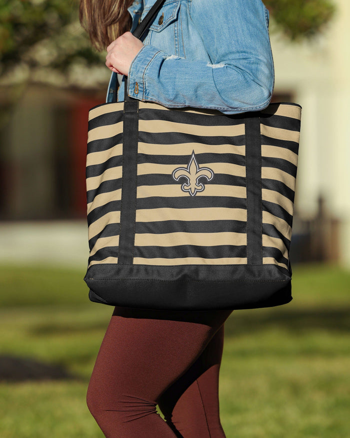 New Orleans Saints Team Stripe Canvas Tote Bag FOCO - FOCO.com