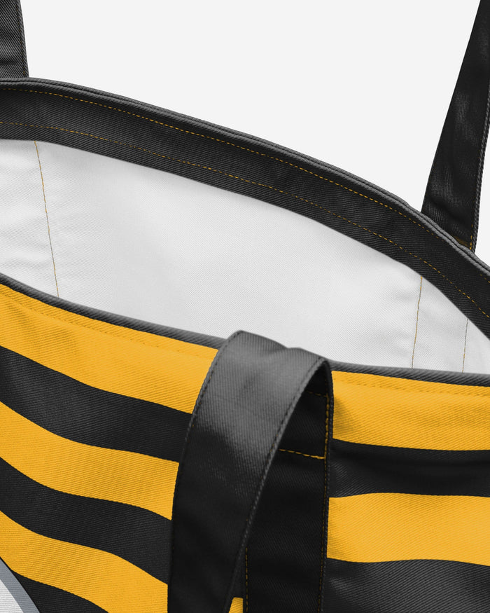 Pittsburgh Steelers Team Stripe Canvas Tote Bag FOCO - FOCO.com