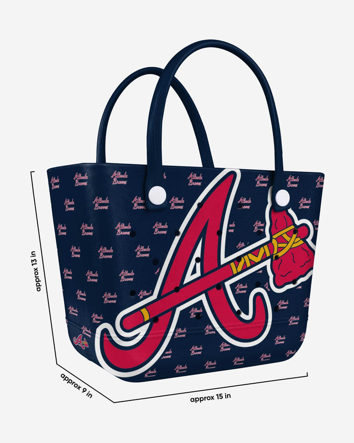 Atlanta Braves Big Logo Mini Print Tailgate Tote Bag FOCO - FOCO.com