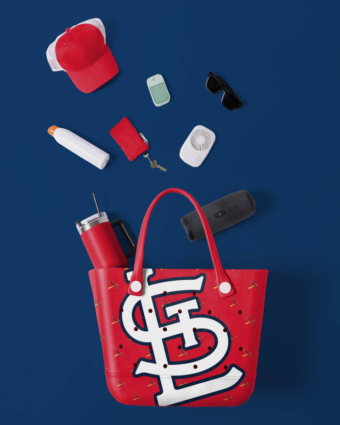 St Louis Cardinals Big Logo Mini Print Tailgate Tote Bag FOCO - FOCO.com