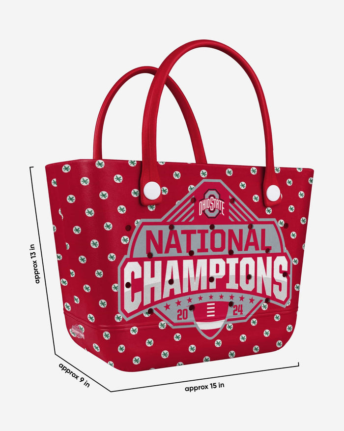 Ohio State Buckeyes 2024 Football National Champions Big Logo Mini Print Tailgate Tote Bag FOCO - FOCO.com