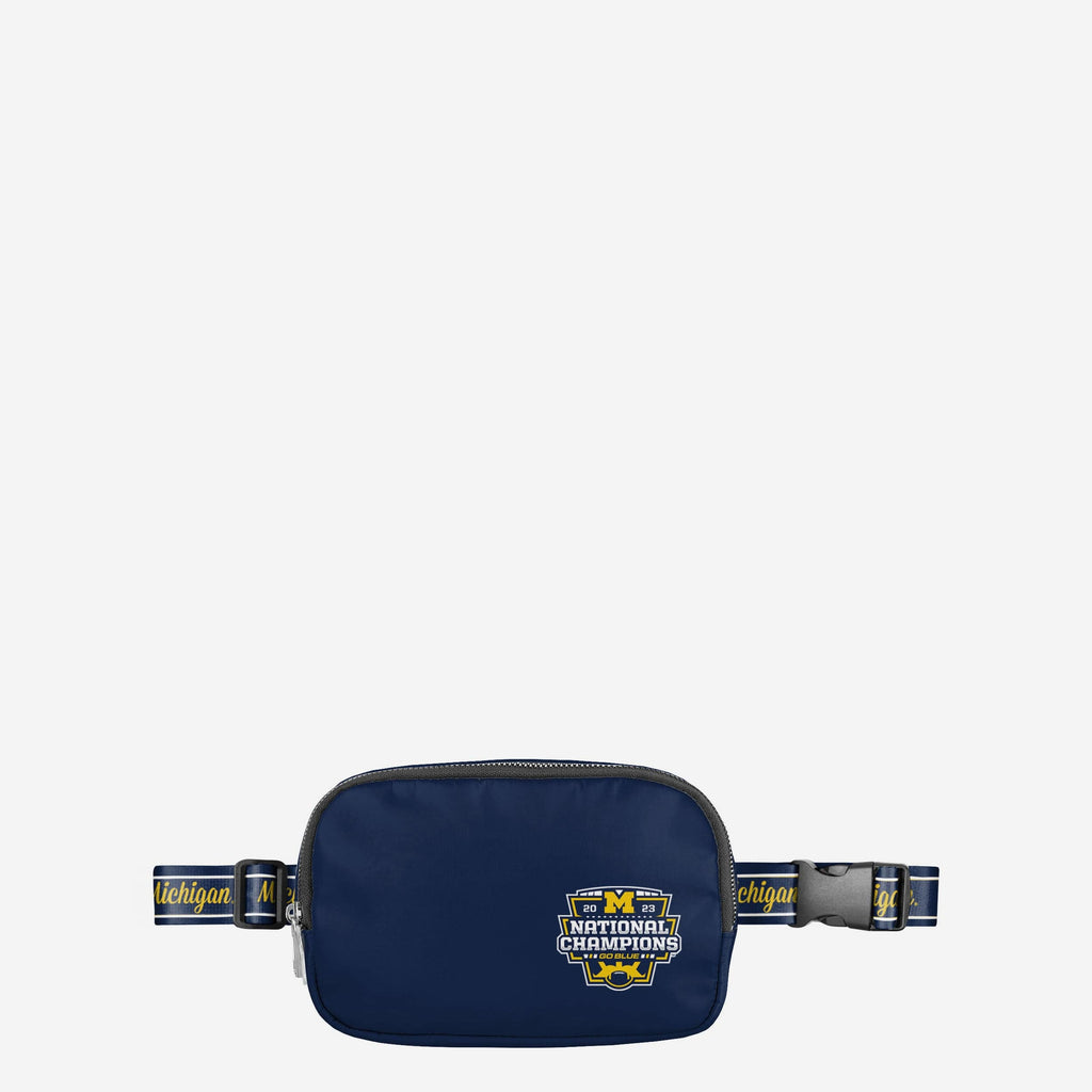 Michigan Wolverines 2023 Football National Champions Team Wordmark Crossbody Belt Bag FOCO - FOCO.com