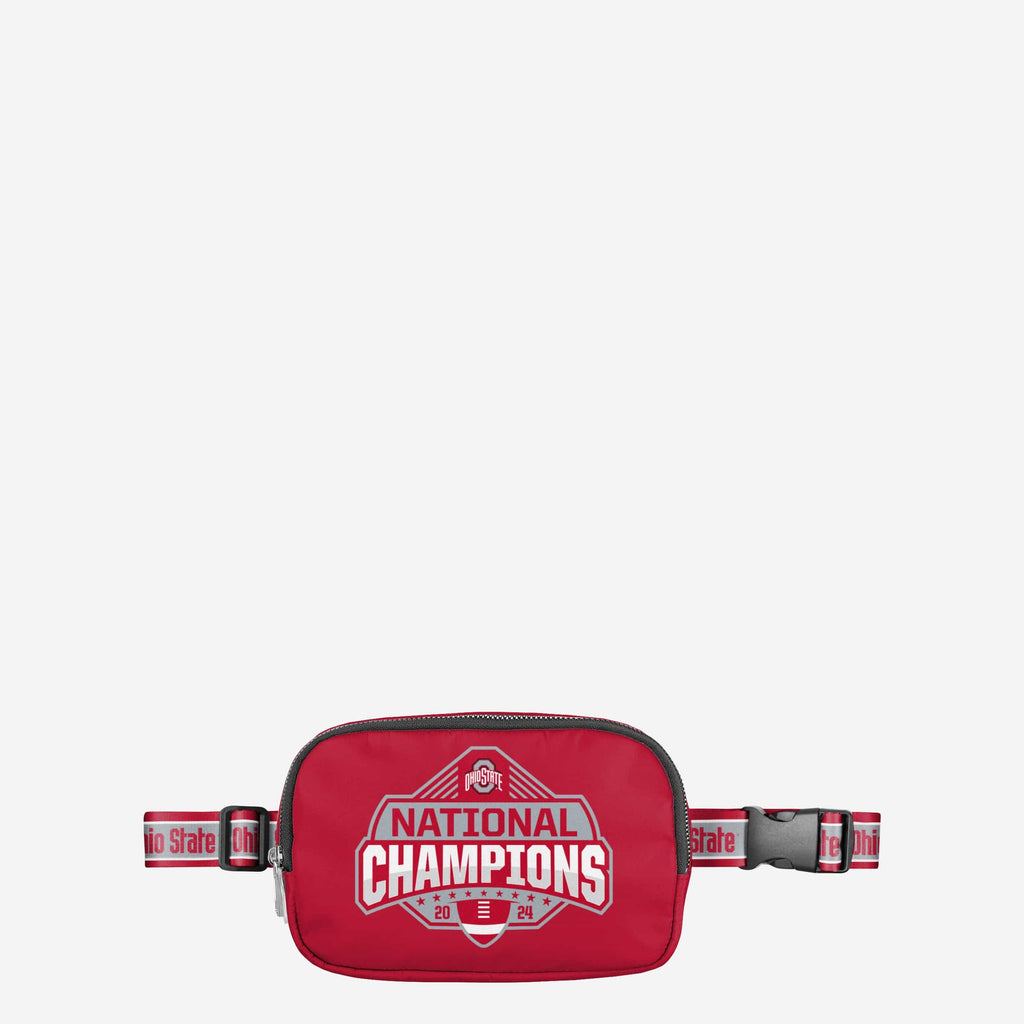 Ohio State Buckeyes 2024 Football National Champions Large Team Wordmark Crossbody Belt Bag FOCO - FOCO.com