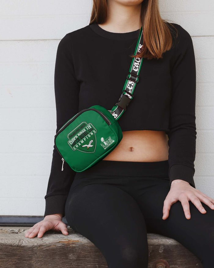 Philadelphia Eagles Super Bowl LIX Champions Kelly Green Large Team Wordmark Belt Bag FOCO - FOCO.com