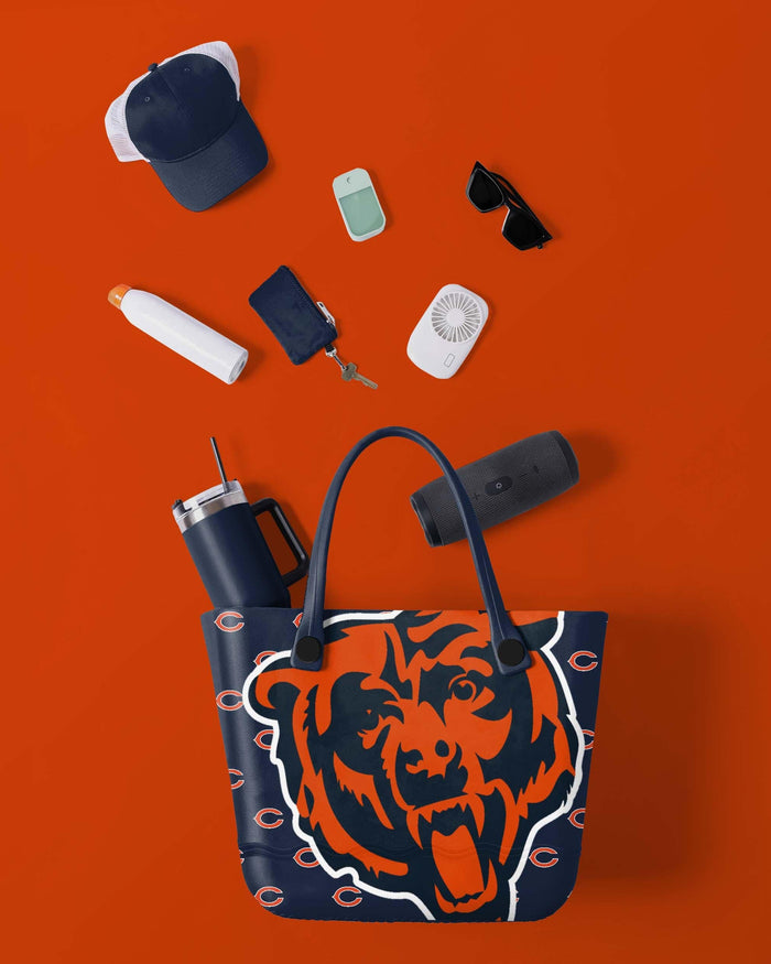 Chicago Bears Big Logo Mini Print Tailgate Tote Bag