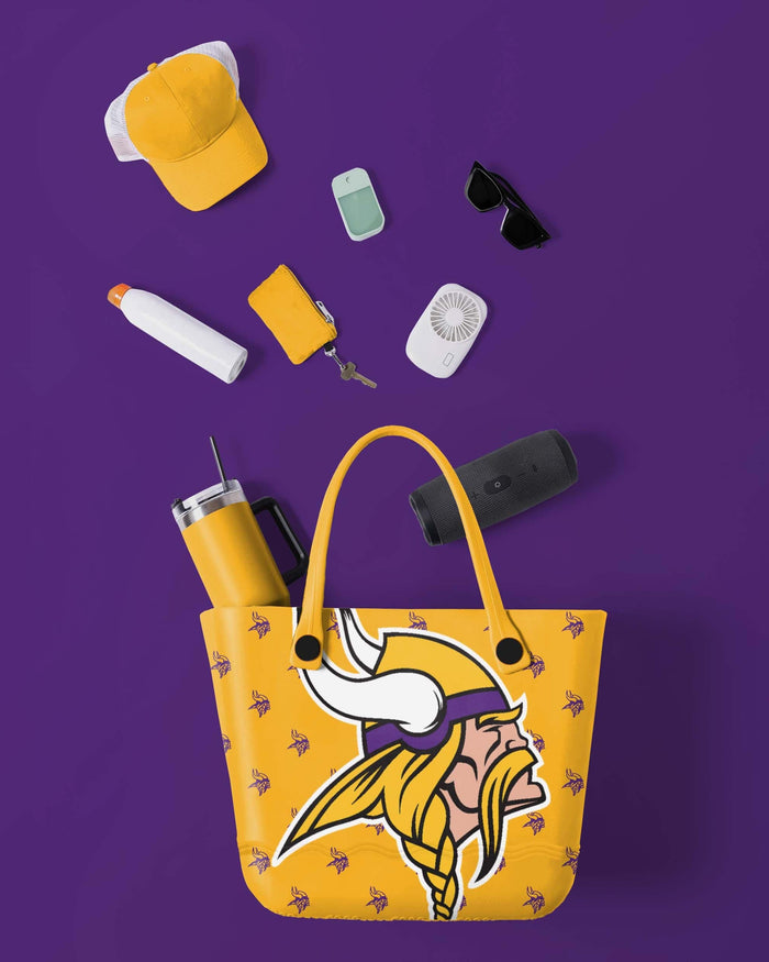 Minnesota Vikings Big Logo Mini Print Tailgate Tote Bag