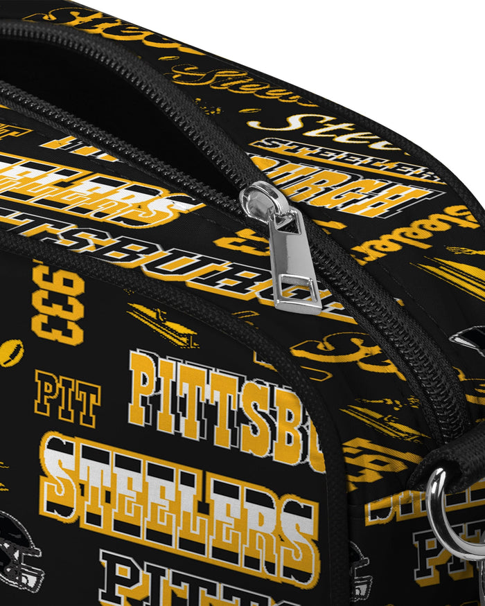Pittsburgh Steelers Repeat Retro Print Nylon Crossbody Bag