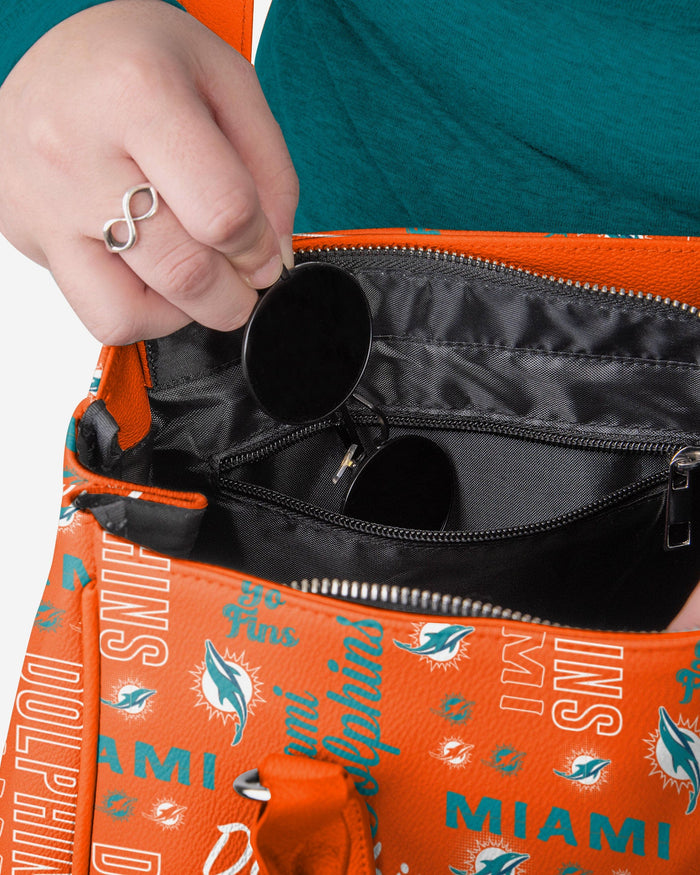 Miami Dolphins Spirited Style Printed Collection Purse FOCO - FOCO.com