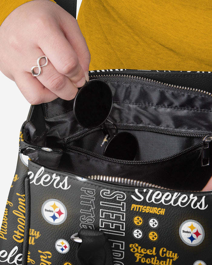 Pittsburgh Steelers Spirited Style Printed Collection Purse FOCO - FOCO.com