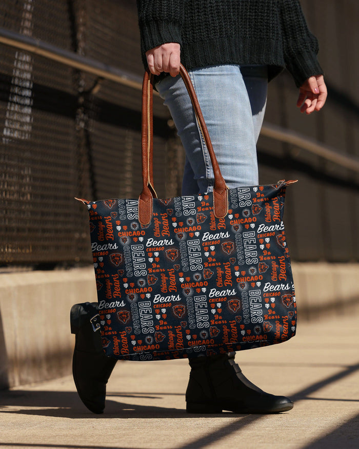 Chicago Bears Spirited Style Printed Collection Tote Bag FOCO - FOCO.com