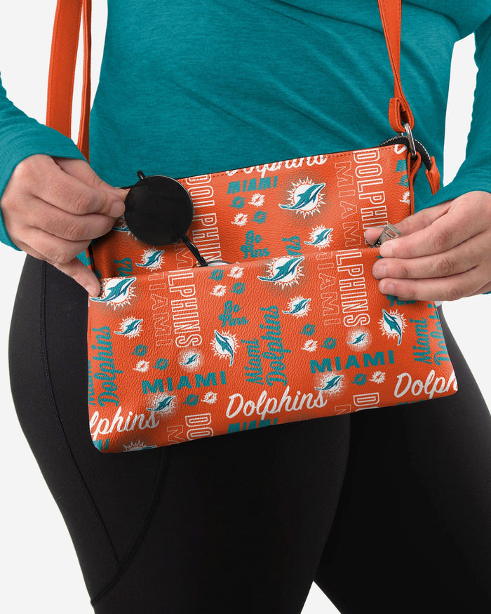 Miami Dolphins Spirited Style Printed Collection Foldover Tote Bag FOCO - FOCO.com