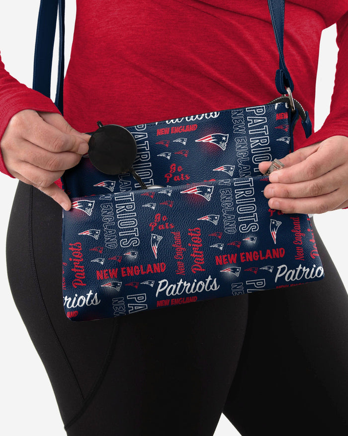 New England Patriots Spirited Style Printed Collection Foldover Tote Bag FOCO - FOCO.com