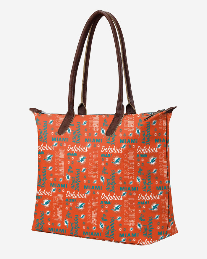 Miami Dolphins Spirited Style Printed Collection Tote Bag FOCO - FOCO.com