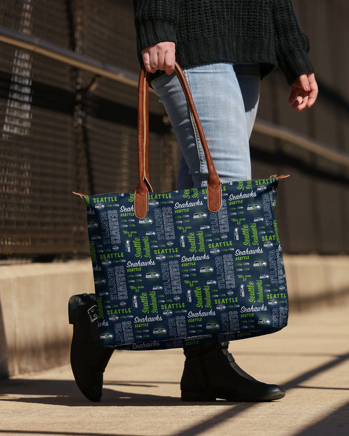 Seattle Seahawks Spirited Style Printed Collection Tote Bag FOCO - FOCO.com