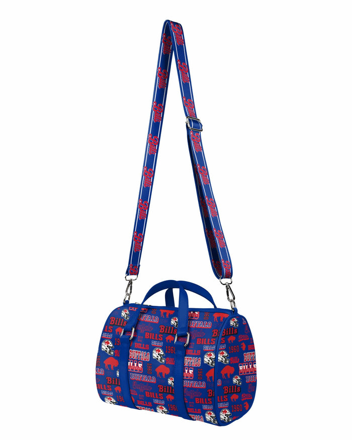 Buffalo Bills Repeat Retro Print Nylon Medium Barrel Bag
