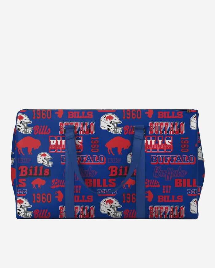 Buffalo Bills Repeat Retro Print Nylon Weekender Duffle Bag FOCO - FOCO.com