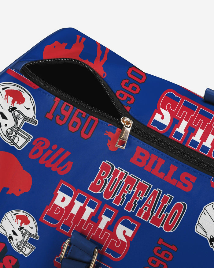 Buffalo Bills Repeat Retro Print Nylon Weekender Duffle Bag FOCO - FOCO.com