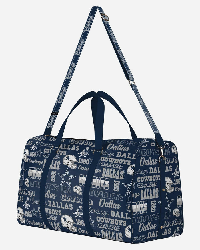 Dallas Cowboys Repeat Retro Print Nylon Weekender Duffle Bag FOCO - FOCO.com